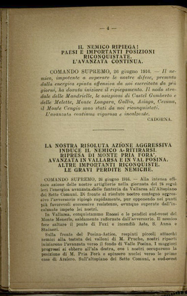 Il diario della nostra guerra : bollettini ufficiali dell'esercito e della marina